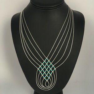 Turquoise Sterling Silver Necklace Pendant Ln 20